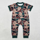 Baby Boy Short Sleeves Dark Camo Sibling Brother Romper Clothes Set