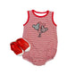 Pre-order Baby Boy Infant Red Stripes Bubble Romper