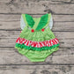 Pre-order Baby Infant Girls Christmas Green Hearts Ruffles Romper