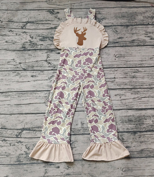 Baby Girl Sleeveless Deer Camo Pants Hunting Jumpsuit