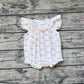 Baby Girl Pink Bows Summer Bubble Romper
