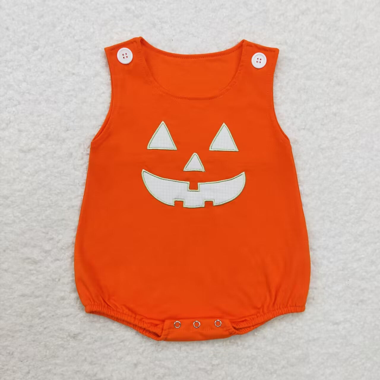 Baby Girl Halloween Embroidery Sibling Orange Dress Romper