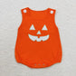 Sibling Boys Girls Infant Halloween Embroidery Ghost Pumpkins Romper RTS