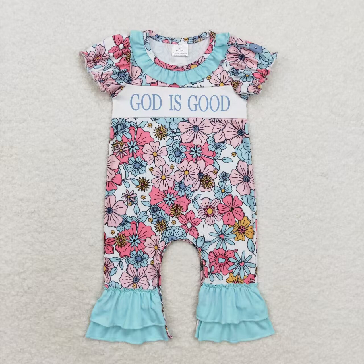 Baby Boy Girl GOD GOOD Flower Sibling Romper Dress Set