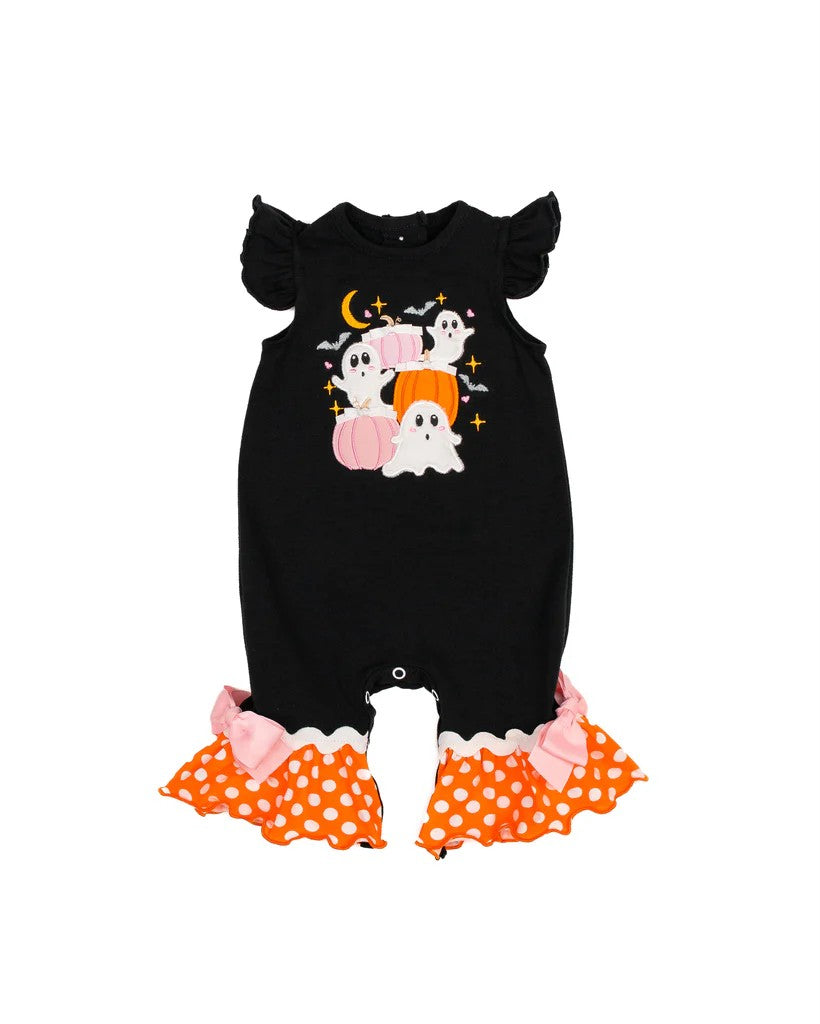 Pre-order Baby Girl Halloween Pumpkin Ghost Romper