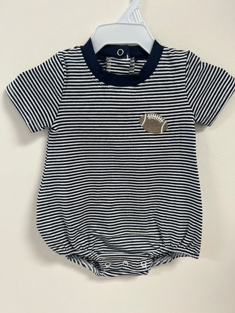 Pre-order Baby Boy Football Stripes Short Sleeves Romper