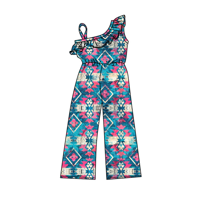 Pre-order Baby Girl Western Aztec Straps Jumpsuit