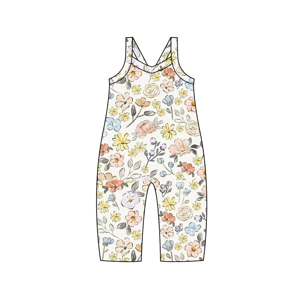 Pre-order Baby Girl Flower Straps Jumpsuit