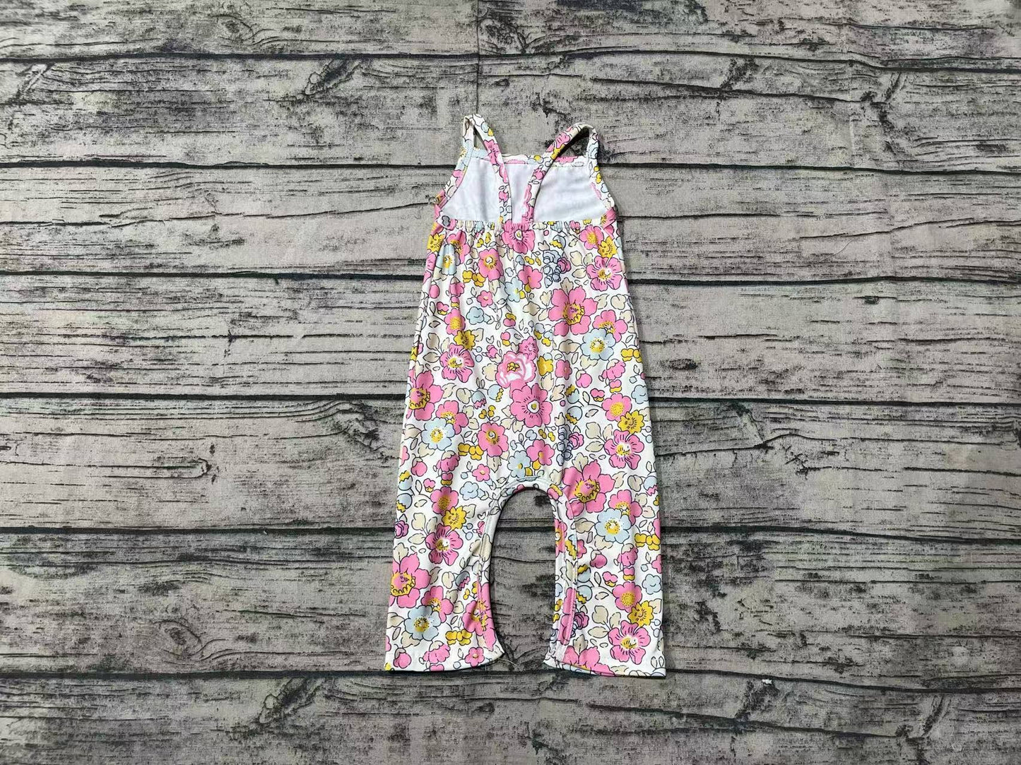 Baby Girl Sleeveless Straps Flower Straps Jumpsuit