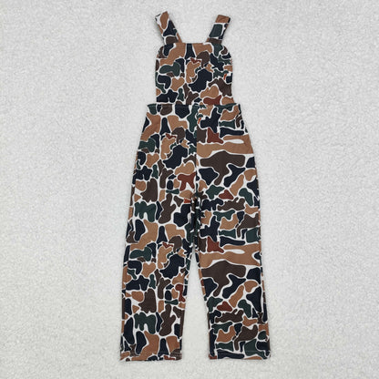 Sibling Baby Boys Kids Camo Print Straps Pants Jumpsuit RTS