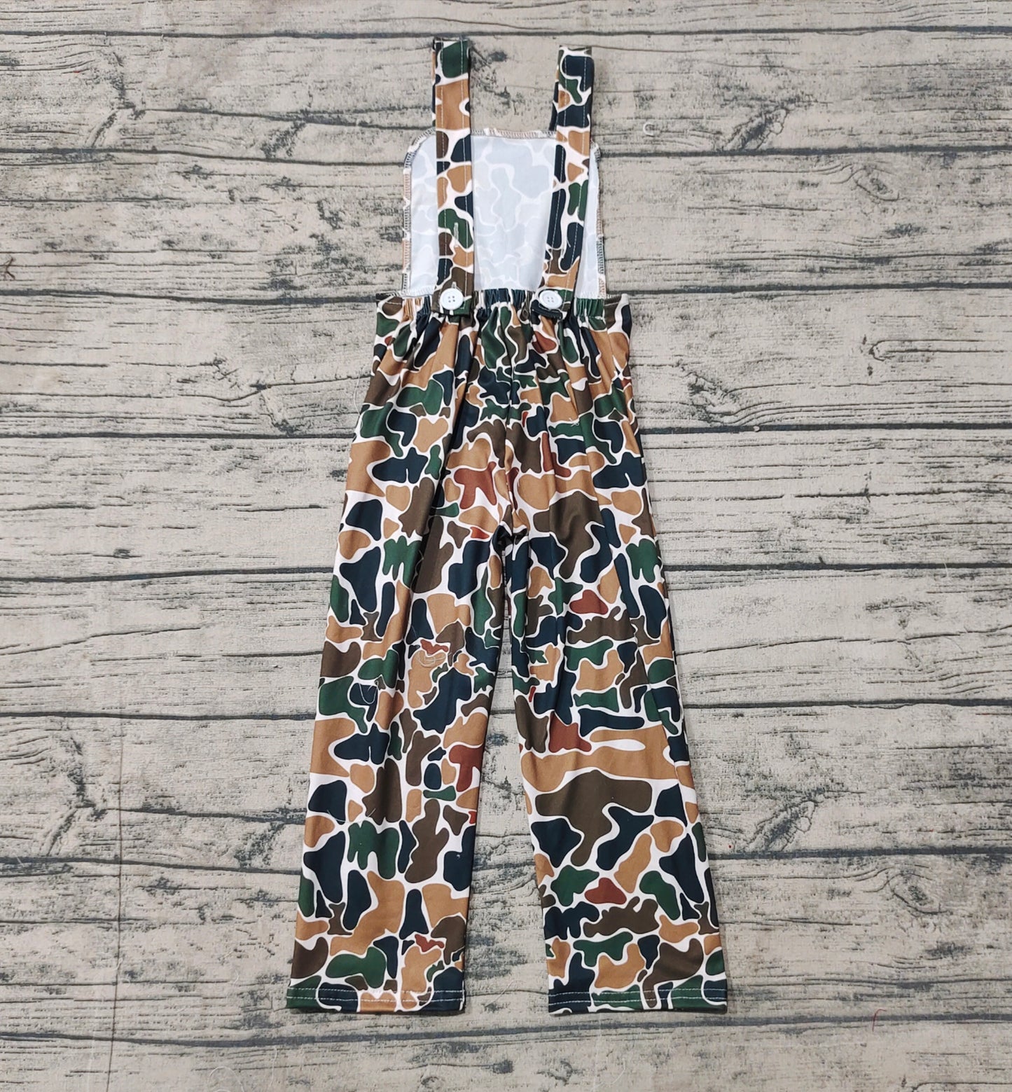 Baby Boy Kids Toddler Dark Brown Camo Straps Jumpsuit