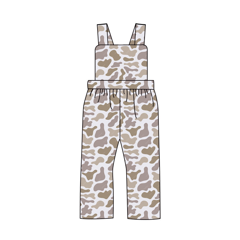Pre-order Baby Boy Light Grey Camo Straps One Piece Jumpsuit