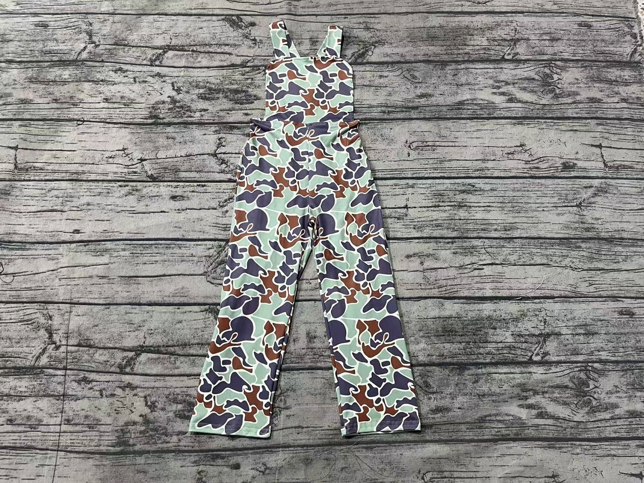 Baby Boy One Piece Green Camo Straps Jumpsuit