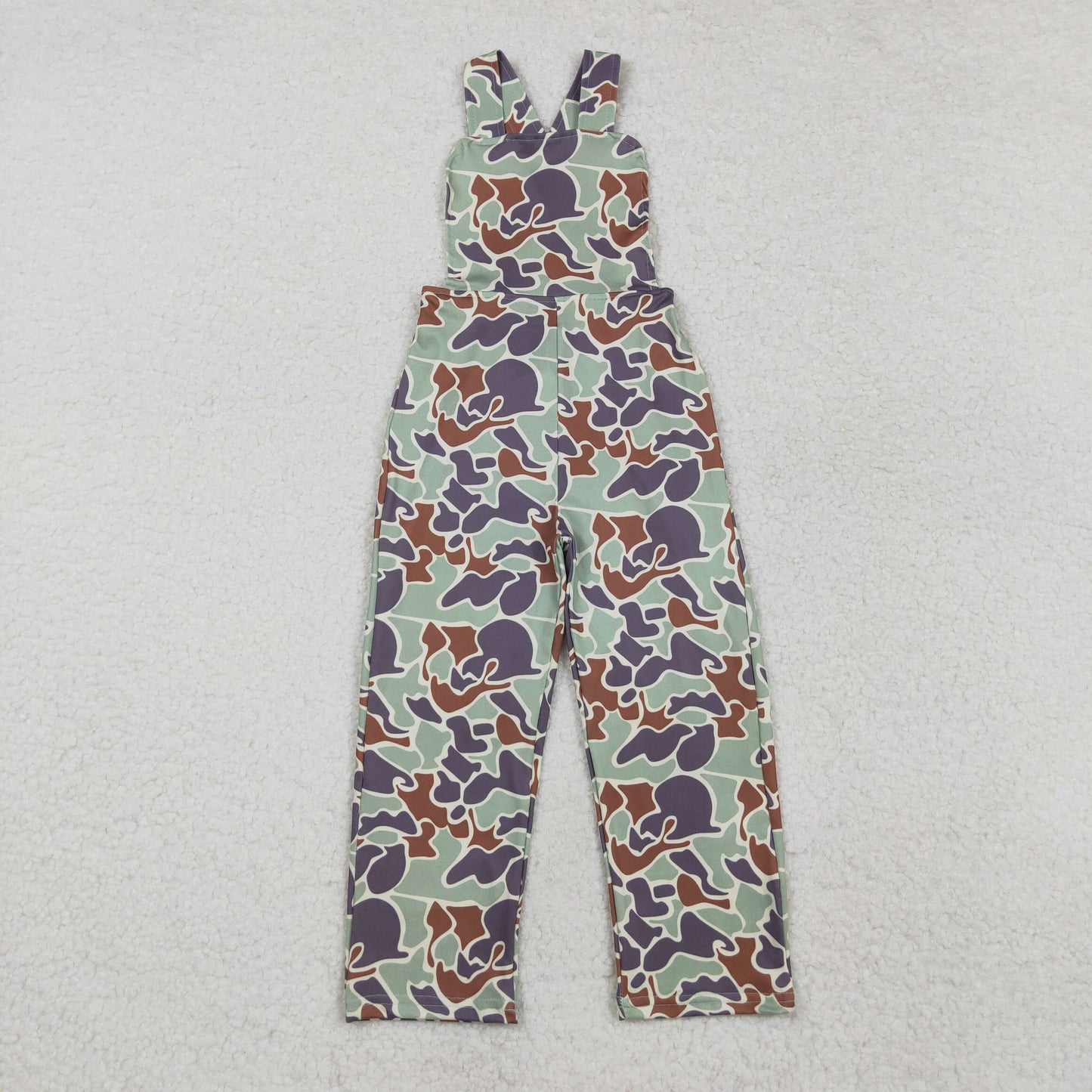 Sibling Baby Boys Kids Camo Print Straps Pants Jumpsuit RTS