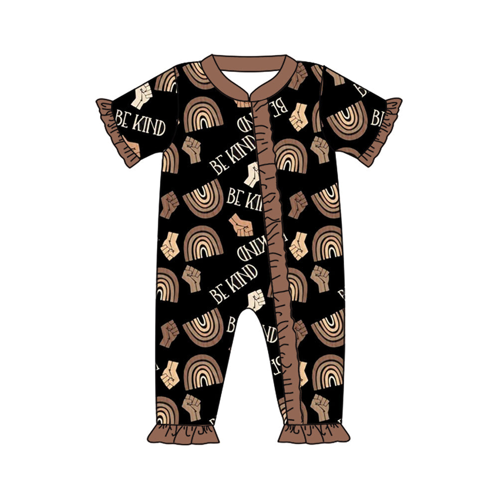 Pre-order Baby Girl Infant Be Kind Rainbow Black History Zipper Romper