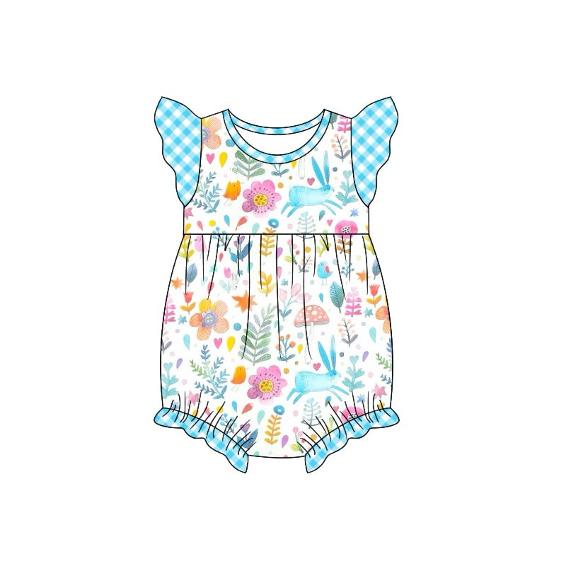 Pre-order Baby Girl Infant Easter Rabbit Rabbit Bubble Romper