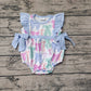 Baby Girl Infant Short Sleeves Bows Ruffle Bubble Romper