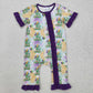 Sibling Baby Boys Girls Infant Short Sleeves Mardi Gras Anchors Crawfish Zipper Rompers RTS