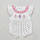 Baby Girl Short Sleeves Embroidery Shoes Dots Sibling Romper Clothes Set