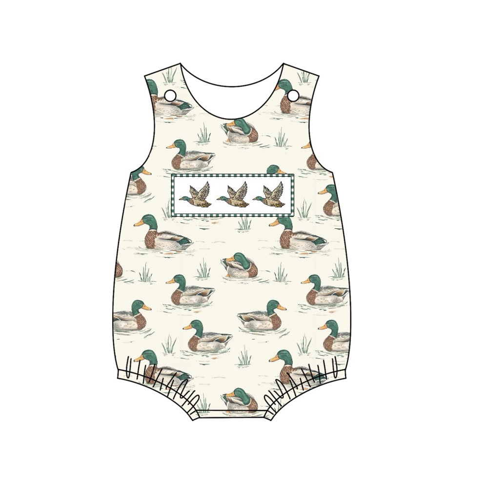 Preorder Baby Boy Infant Ducks Sleeveless Bubble Romper