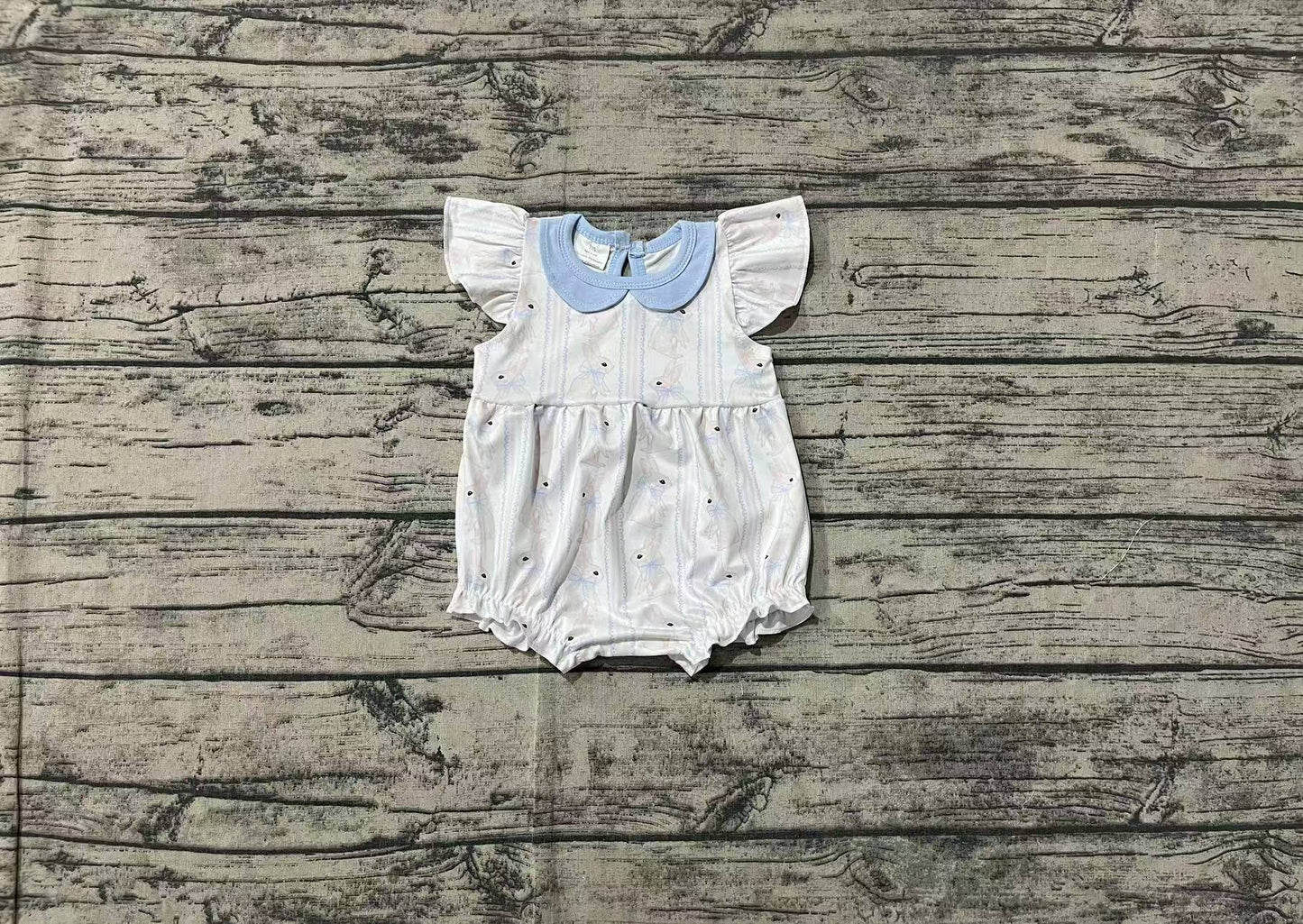 Baby Girl Infant Short Sleeves Easter Rabbit Bubble Romper