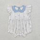 Baby Girl Short Sleeves Easter Rabbits Sibling  Romper Clothes Set RTS