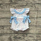 Baby Girl Infant Short Sleeves Colorful Plaid Bows Bubble Easter Romper