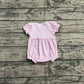 Preorder Baby Girl Infant Short Sleeves Embroidery Easter Rabbit Carrot Bubble Pink Romper