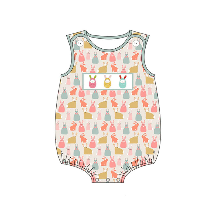 Preorder Baby Boy Infant Sleeveless Easter Rabbit Romper