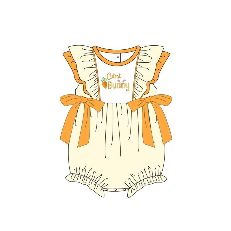 Preorder Baby Girl Infant Easter Bunny Bows Bubble Romper