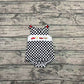 Baby Boy Infant Sleeveless Car Checkered Cartoon Bubble Romper