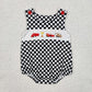 Baby Boy Cars Checked Sibling Romper Clothes Set