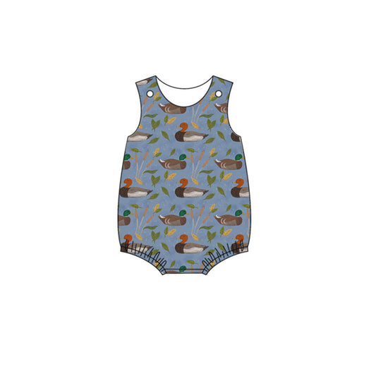 Preorder Baby Boy Infant Sleeveless Ducks Bubble Romper