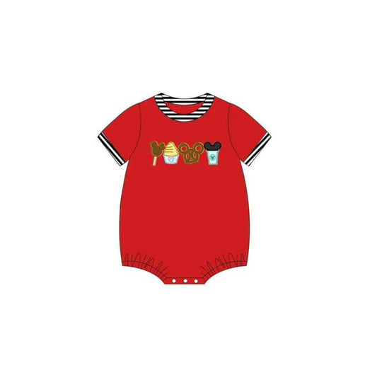 Preorder Baby Boy Short Sleeves Cartoon Red Bubble Romper