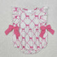 Baby Girl Short Sleeves Pink Bows Sibling Sister Romper Clothes Set