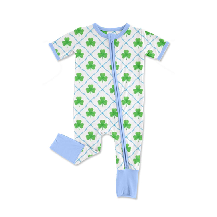 Preorder Baby Boy Infant St Patrick Short Sleeves Zipper Romper