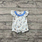 Baby Girl Infant Short Sleeves Easter Rabbits Bubble Romper