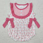 Baby Girl Sleeveless Pink Bows Sibling Romper Clothes Set