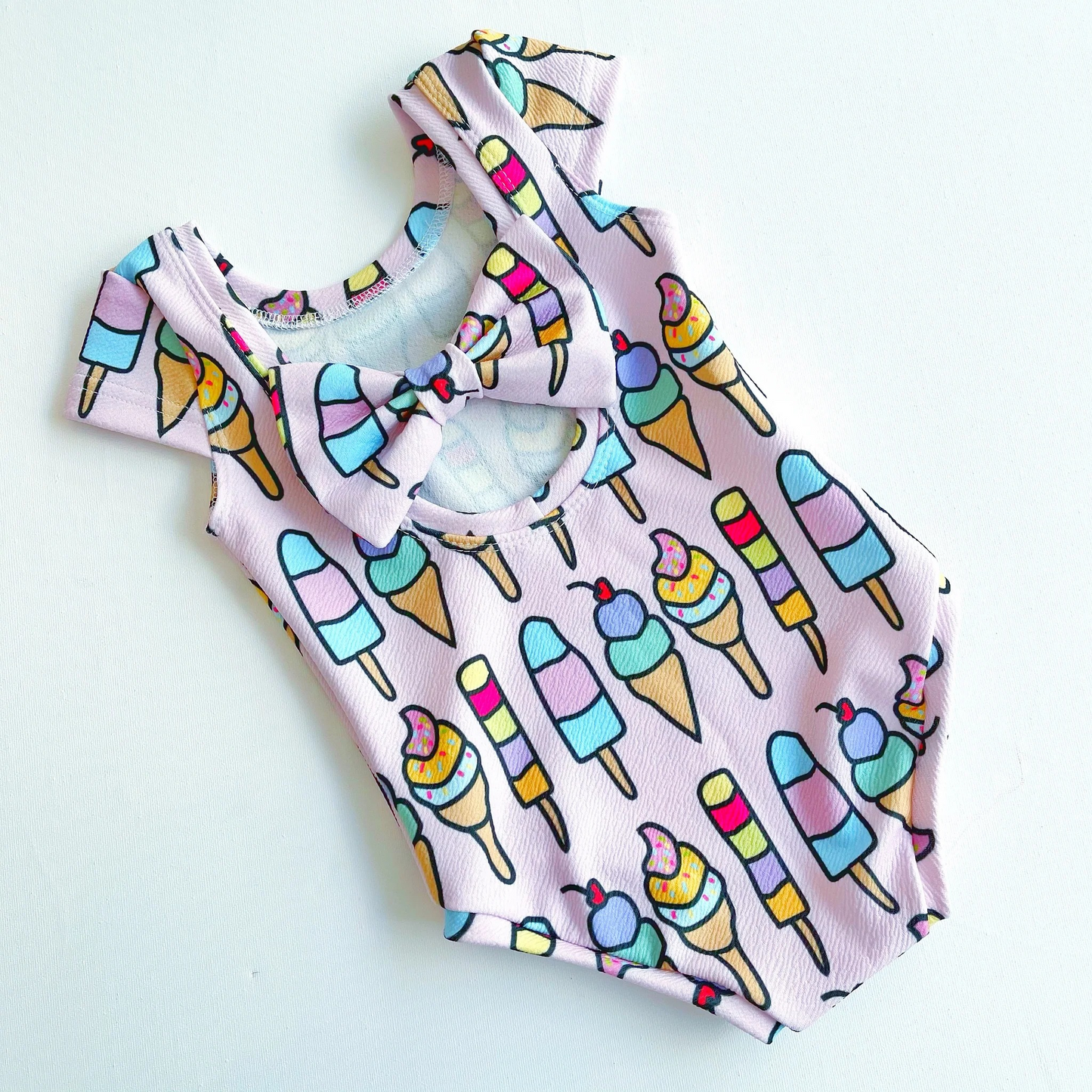 Preorder Baby Girl Infant Short Sleeves Popstick Bow Romper