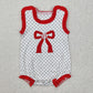 Baby Girl Embroidery Baseball Bows Sibling Romper Clothes Set