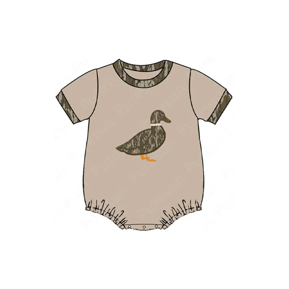 Preorder Baby Boy Infant Short Sleeves Bottomland Camo Ducks Bubble Romper