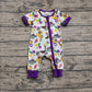 RTS Baby Boy Infant Short Sleeves Mardi Gras Bird Zipper Romper