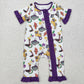 Sibling Baby Boys Girls Infant Short Sleeves Mardi Gras Anchors Crawfish Zipper Rompers RTS
