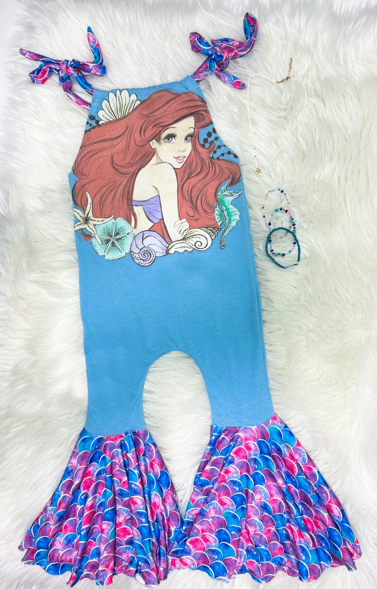 Preorder Baby Girl Straps Mermaid Summer Jumpsuit