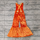 Preorder Baby Girl Straps Orange Embroidery Dog Velvet Jumpsuit（ No moq ）