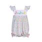 Preorder Baby Girl Infant Short Sleeves Easter Flower Rabbits Bubble Romper