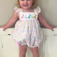 Preorder Baby Girl Infant Short Sleeves Easter Flower Rabbits Bubble Romper