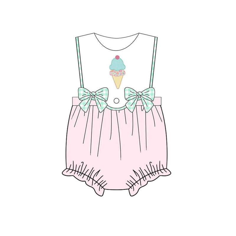 Preorder Baby Girl Sleeveless Popsicle Bows Bubble Romper