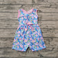 Preorder Baby Girl Sleeveless Flower Bows Pockets Shorts Jumpsuit（ No moq ）