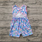 Preorder Baby Girl Sleeveless Flower Bows Pockets Shorts Jumpsuit（ No moq ）